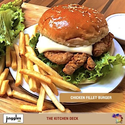 CHICKEN FILLET BURGER with French Fries