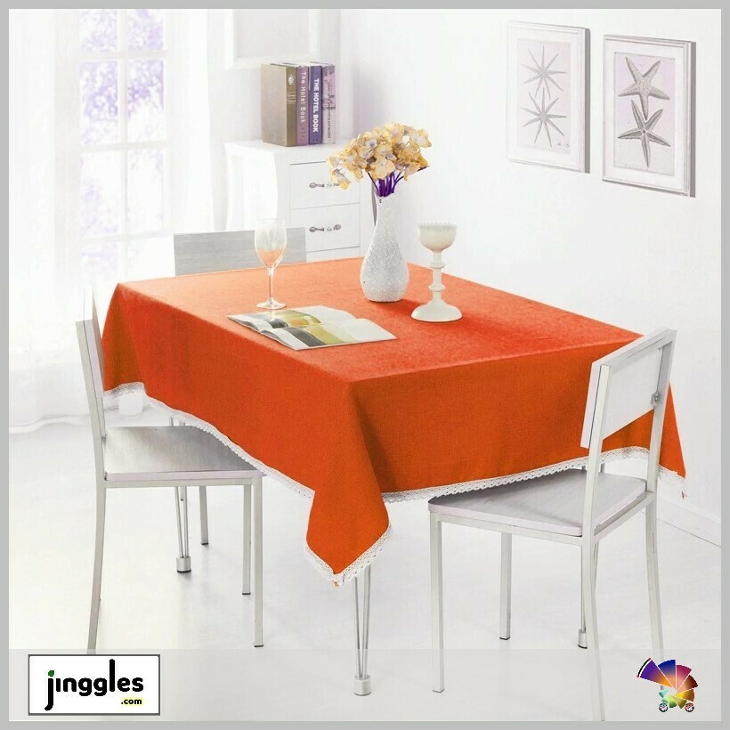 Modern Table Cloths in 6 Colors. 51&quot; x 67&quot;, MODERN COLORS: Winter Orange