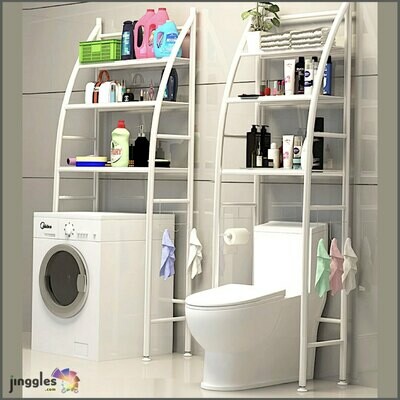 Triple Deck Shelves Floor Stand Rack. White. Size: 50x166 cm