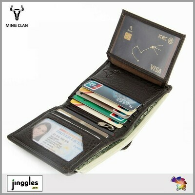 Men's Multifunctional Cowhide Genuine Leather Wallet.