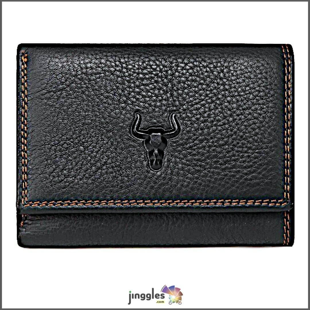 Cowhide Genuine Leather Unisex Wallet, Leather Colors: Black Cowhide
