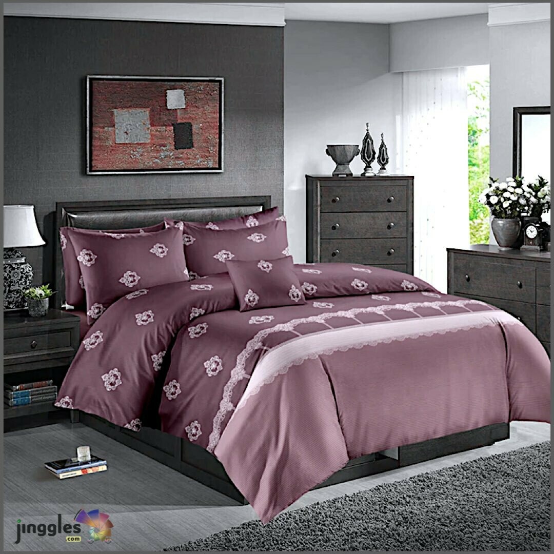 Luxury Bedding 3xPcs/Set for Double Bed. Romantic Venice, Bedspread Size: Queen (228x228cm) + Pillow (50x70cm), Design Colors: Caesar Red