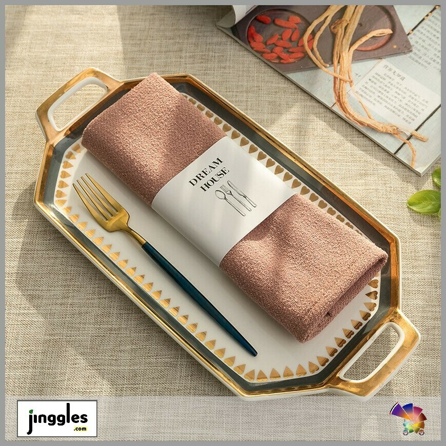 Western Dining Linen Table Napkins in 3 Colors. 30x45cm, Western Colors: Pale Peach