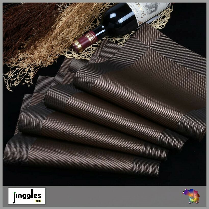 Trendy Table Mats. 45x30cm. 2xPcs/Lot., MODERN COLORS: Chocolate
