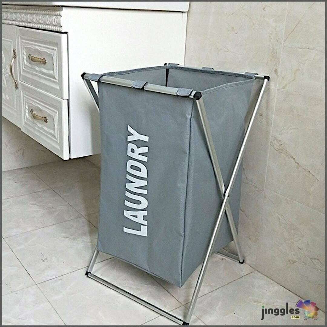 Water-Resistant Laundry Basket Stand, No.of Compartments: 1x Basket (35x39x60cm)