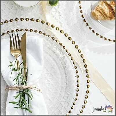 Luxury Gold Beaded Glass Plates. 10&quot; &amp; 12&quot;