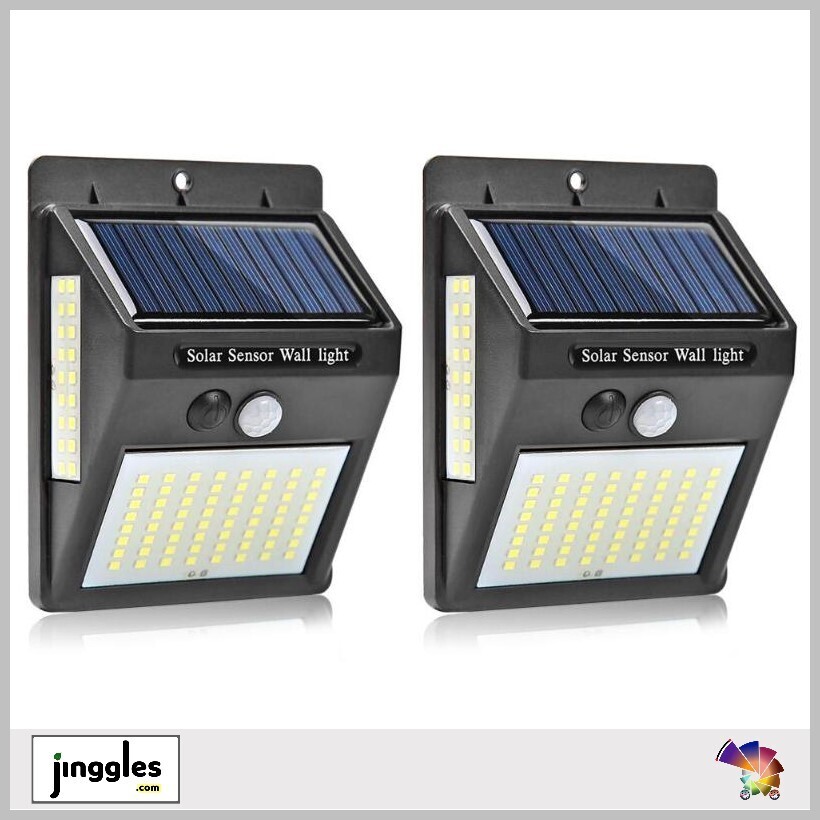 Solar Motion Sensor Garden Lamp. 100LED. 2Pcs/Lot, Housing Color: Black