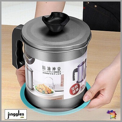 Oil Filtering Can With Lid and Tray for Reuse. 1.7ltr