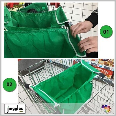 Reusable Washable Foldable Non-woven Fabric Cart Trolley Bag For Groceries.