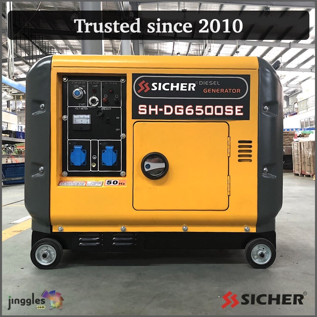 SICHER 5KW Diesel Silent Generator. 220V and 380V