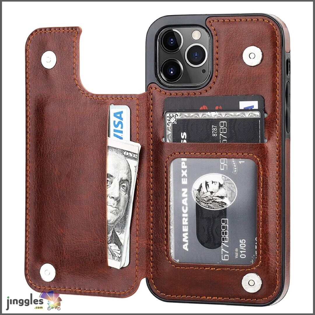 Premium Leather Shockproof Flip Cover iPhone Case M5., iPhone Models: 12 / 12 Pro (Size: 146.7 x 71.5 x 7.4 mm), Colors: Premium Brown