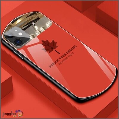 Oval Tempered Glass Back Mirror Silicone iPhone Case M4.