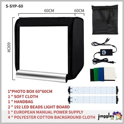 Home Photo Studio Box 40cm/60cm Led Lightroom Dimming Folding Softbox