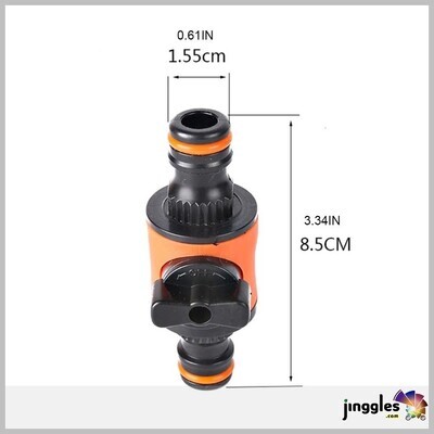 Quick-release Double-Way Water Pipe Joint connector with Shut-off  Size 1/2"