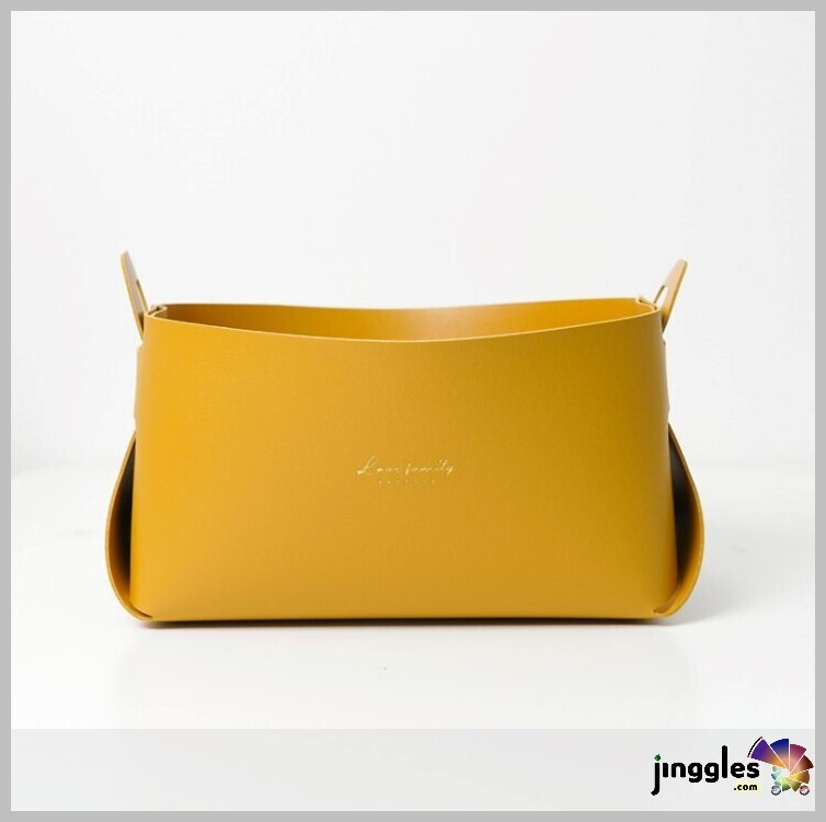 Leather Desktop Large Storage Box, Foldable,, Colors: Yellow