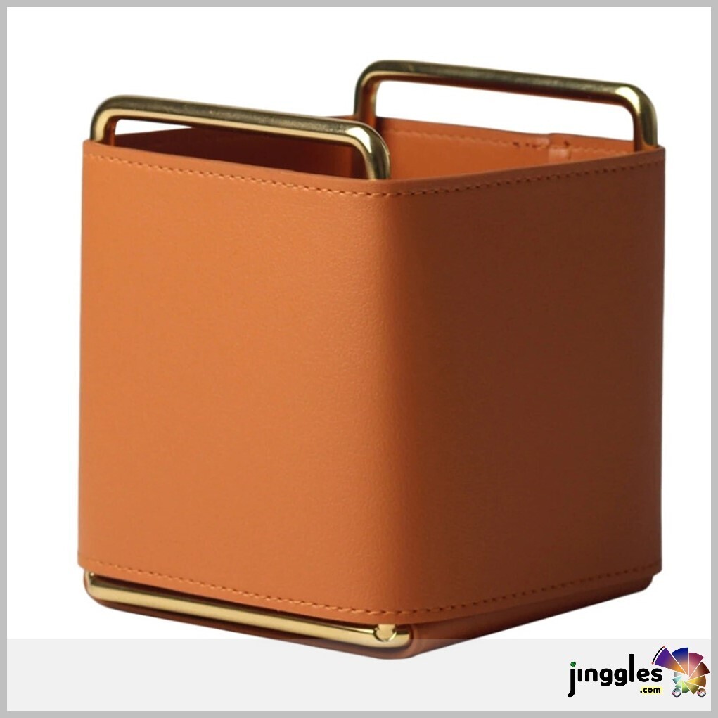 Metal Storage Leather Tray container or Organizer