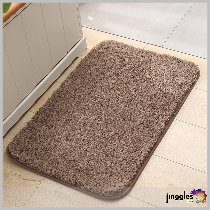 Japanese Style Fannelette Microfibre Carpet Rug. 50x80cm, Colors: Bear Brown