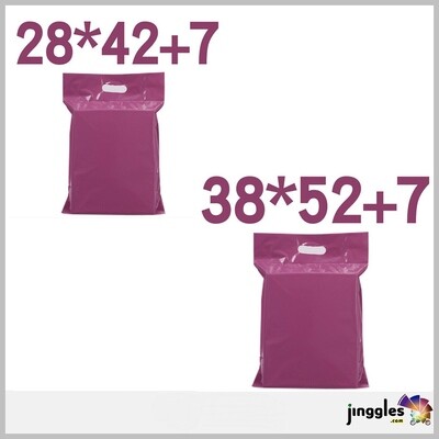 Plastic Purple Tote Bag Envelop self-seal Adhesive  Sizes 28x42x7 / 38x52x7