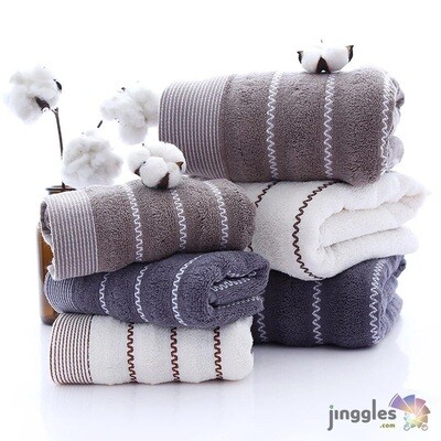 Soft Cotton Striped Face/Hand Towel.  34 x 75cm