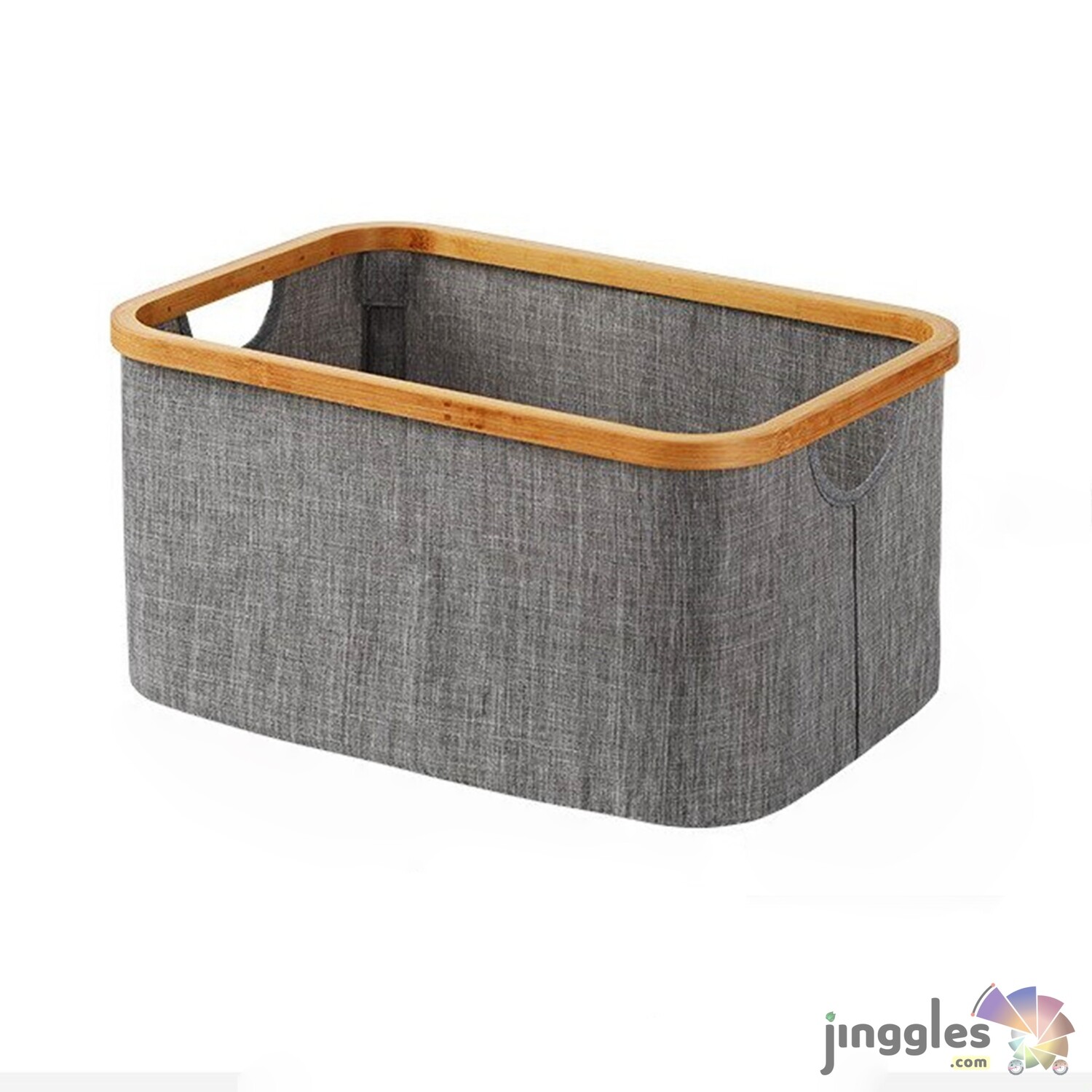 Water Resistant Foldable Bamboo Storage Basket., Colors: Grey, Sizes: M - 45x30x22cm