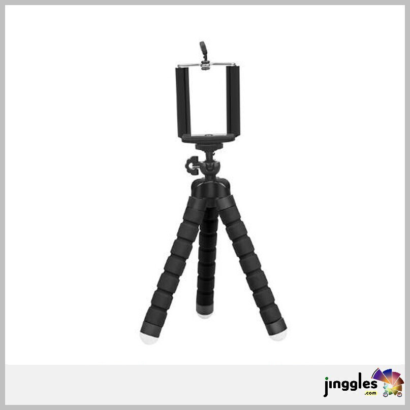 Mini Spinach Flexible Tripod for Phones, Color: Black