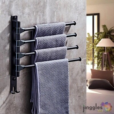 Bathroom Towel Rack Rotating Rod 3 Bars