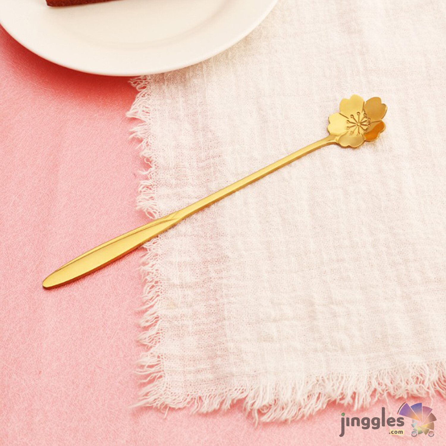 Long Handle Dessert/Tea/Coffee Mixing Spoon., Design: Cherry Blossom
