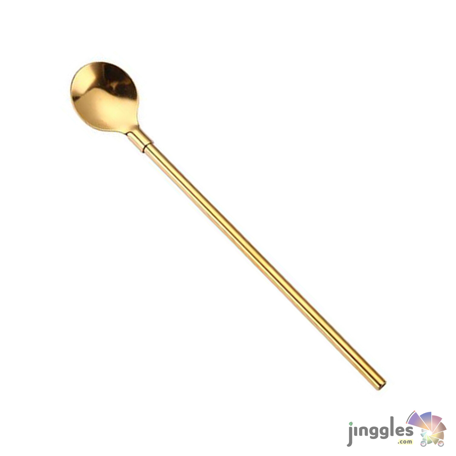 Long Handle Straw Stainless Steel Spoon