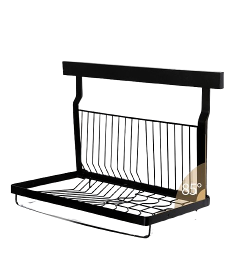 Kitchen Organizer Stainless Steel Dish Drain Storage Rack Wall Mounted.