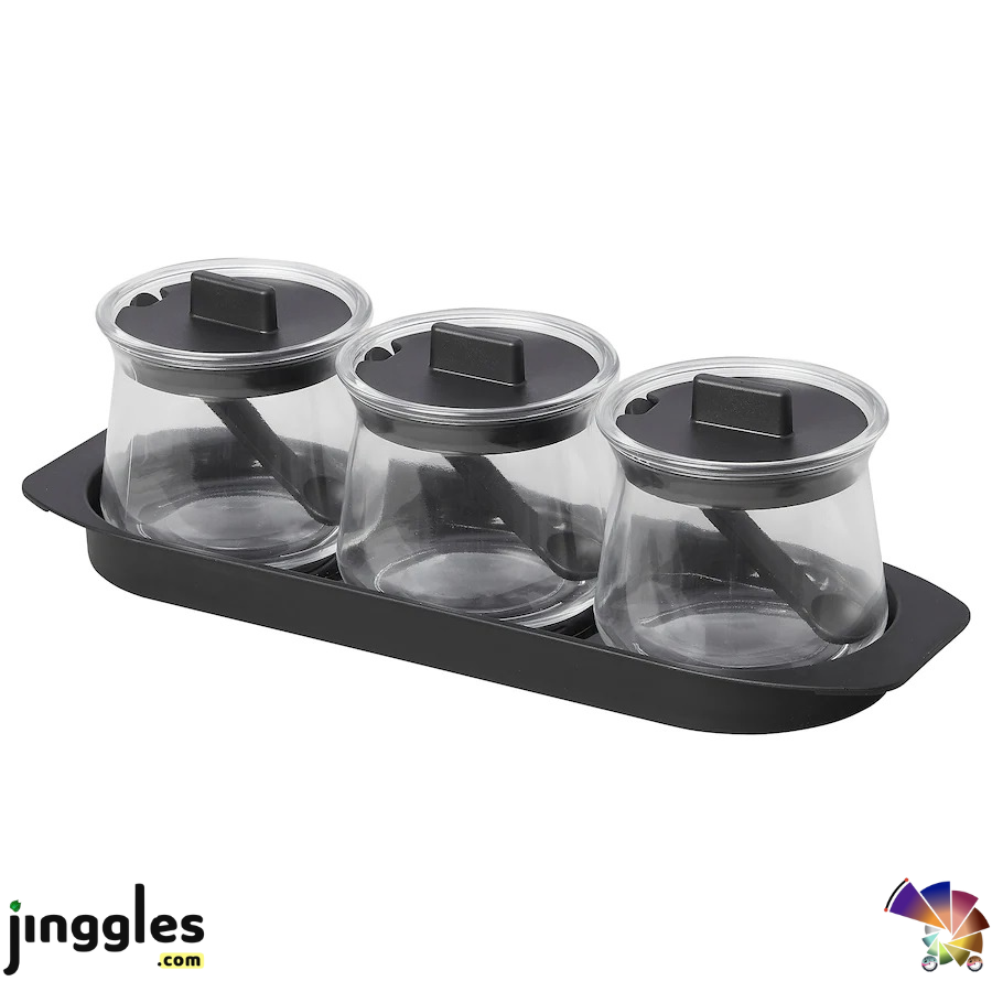 CELEBRERA 3-piece spice jar set glass