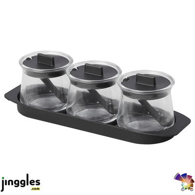 CELEBRERA 3-piece spice jar set glass