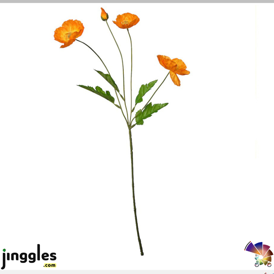 SMYCKA artificial flower in/outdoor/Poppy orange 60 cm.