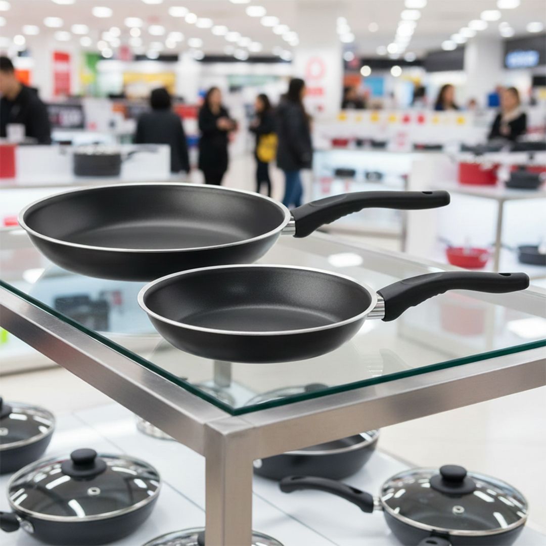 Teflon Coated Aluminium Frying Pans. ⌀​20 and ⌀​26cm. 2pcs/Set.