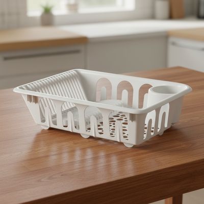 Dish Drainer Plastic Rack. White