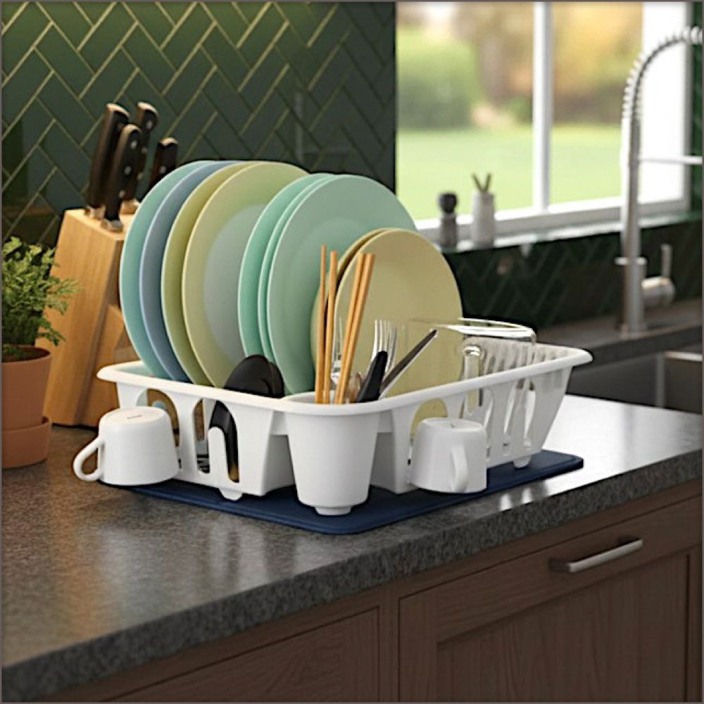 Dish Drainer Plastic Rack. White