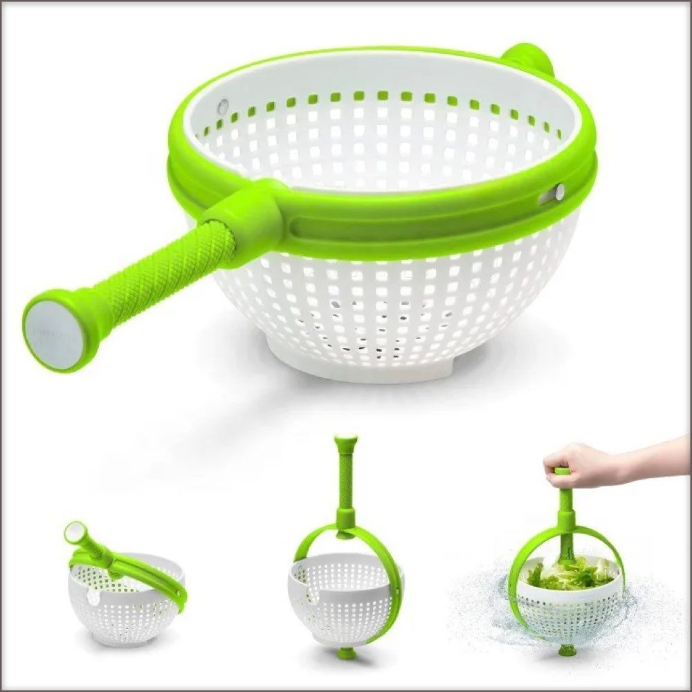 Self-Draining Rotating Colander