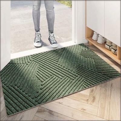 Anti-slip Quick-drying Polyester Rubber Door Floor Rug Mat. 80x120 cm