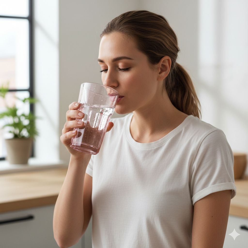 Drinking 350ml Glass. Pink.