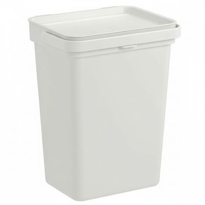 Trash Bin with Slipped Open Lid. Light Grey. 10L