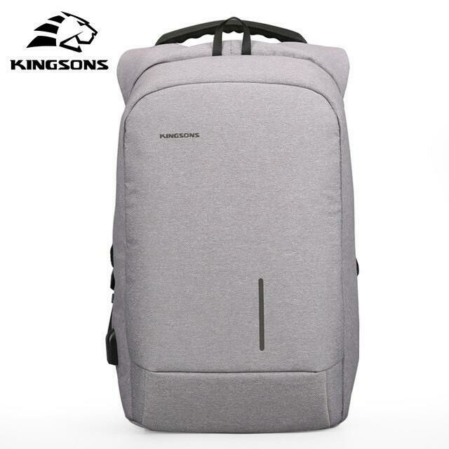 Enchanter's Style Laptop Backpack. KINGSONS. 13", 15", Colors: Light Grey, Size: 13.3", TSA Lock: Without TSA Lock