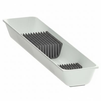 Knife Tray with Safety Bristles. White. 10x50 cm