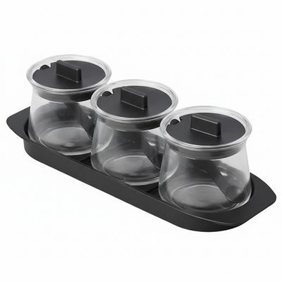 Spices Storage 3x Glass Jars Set.