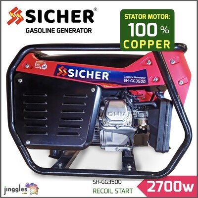 SICHER 2700W Gasoline Recoil Start Generator