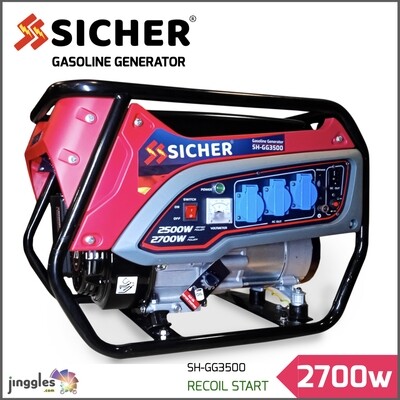 SICHER 2700W Gasoline Recoil Start Generator