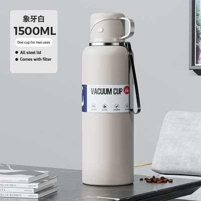Smart Digital Display SS316 ​Thermos Vacuum Water Bottle Flask with cup. 1500ml.
