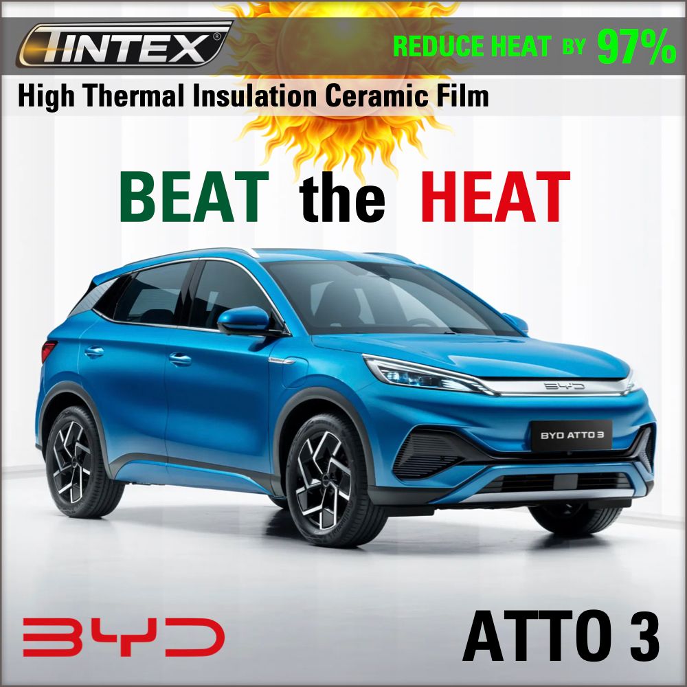 Tint BYD ATTO 3 >> Install HEAT Resistant Windshield Film |  Interior TPU Film |  Exterior PPF Film.
