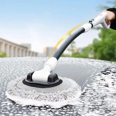 Curved Extendable Rod Soft Bristles Telescopic Mop with Adjustable Mop Pad.