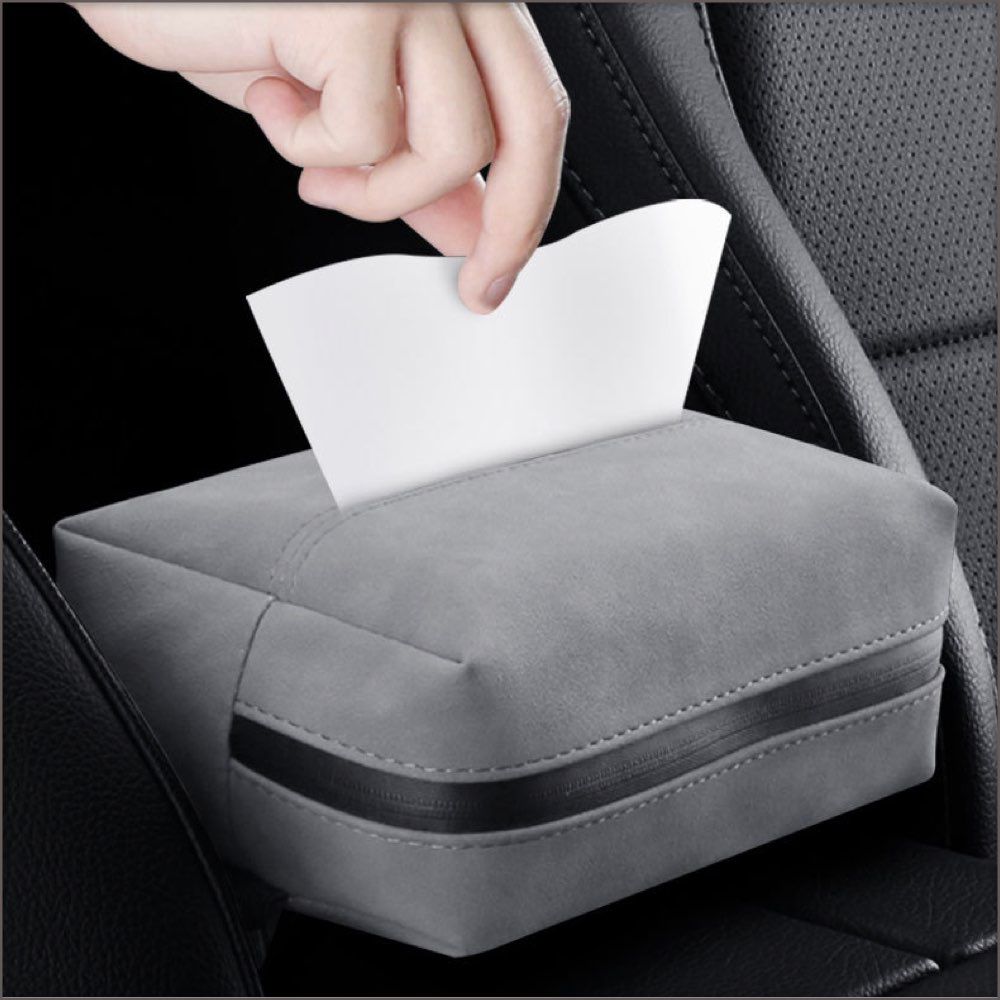 Car Tissue Box.  Gray.
