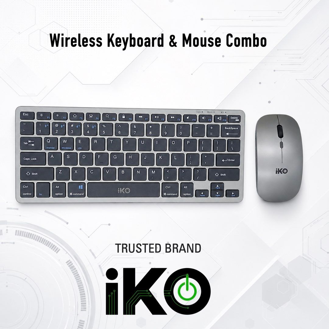Portable Wireless Keyboard and Mouse Set compatible to Android, Windows, MacOS and iOS