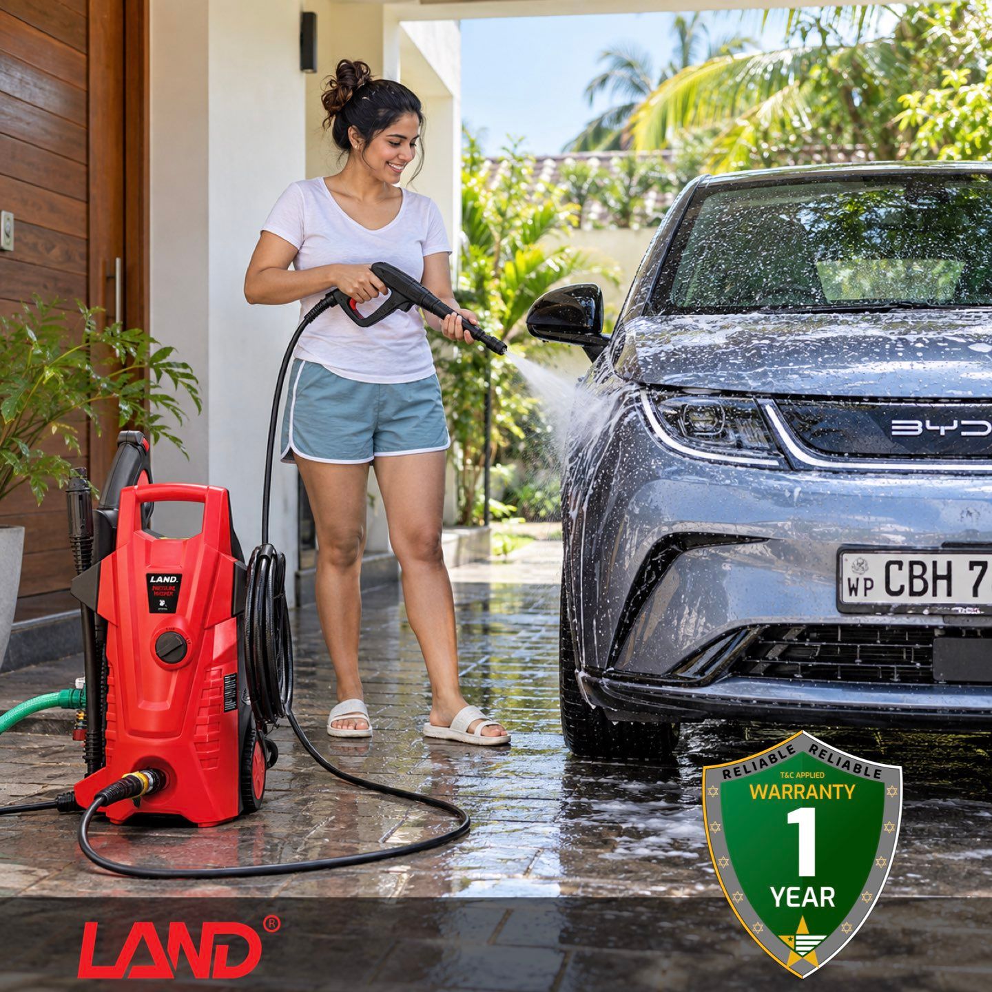 LAND High Pressure Washer. 105Bar. Domestic Model.